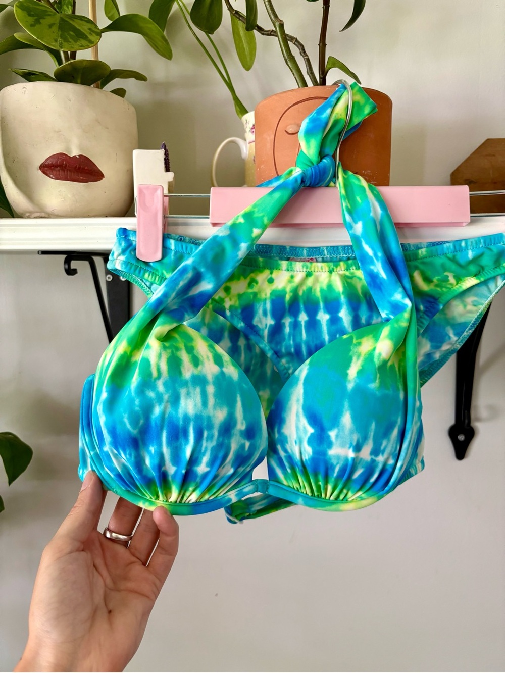 VENUS Blue, Turquoise & Lime Tie-Dye Bikini Set